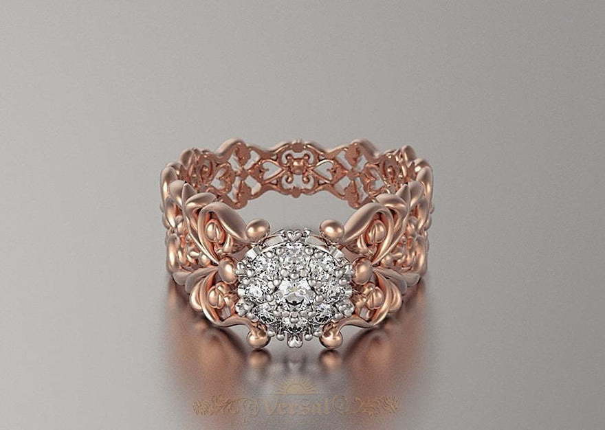 Помолвочное кольцо из красного золота VGPK0093 из Розовое (красное) золото от Ювелирный Дом Версаль 1
