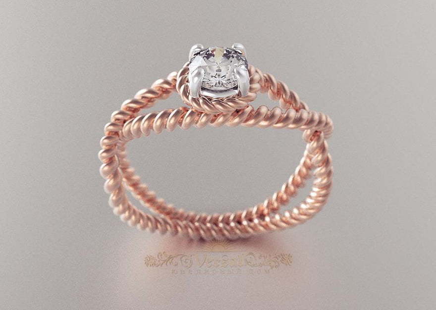 Помолвочное кольцо из красного золота VGPK0105 из Розовое (красное) золото от Ювелирный Дом Версаль 1