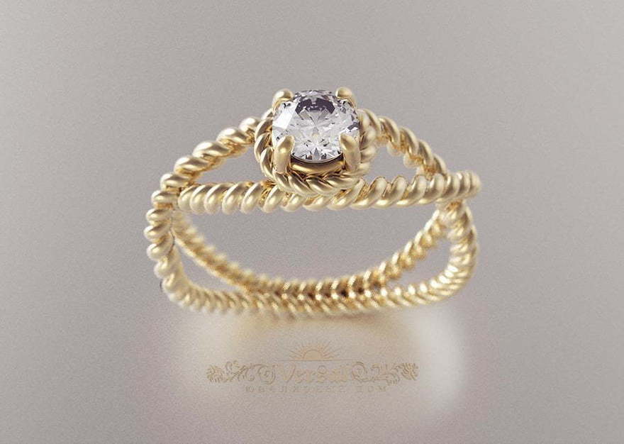 Помолвочное кольцо из желтого золота VGPK0105 из Желтое золото от Ювелирный Дом Версаль 1