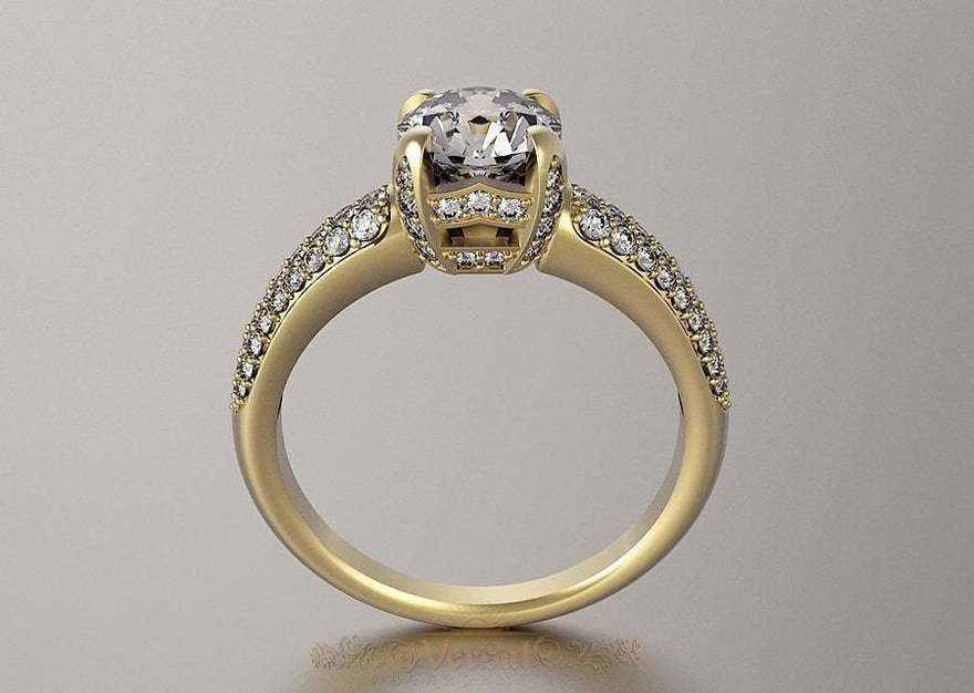 Помолвочное кольцо из желтого золота VGPK0098 из Желтое золото от Ювелирный Дом Версаль 1
