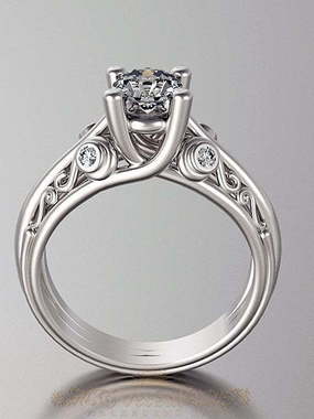 Помолвочные кольца из белого золота VGPK0009 из Белое золото от Ювелирный Дом Версаль 1