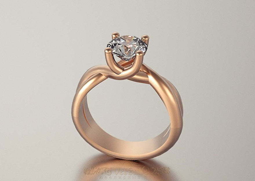 Помолвочное кольцо из красного золота VGPK0060 из Розовое (красное) золото от Ювелирный Дом Версаль 1