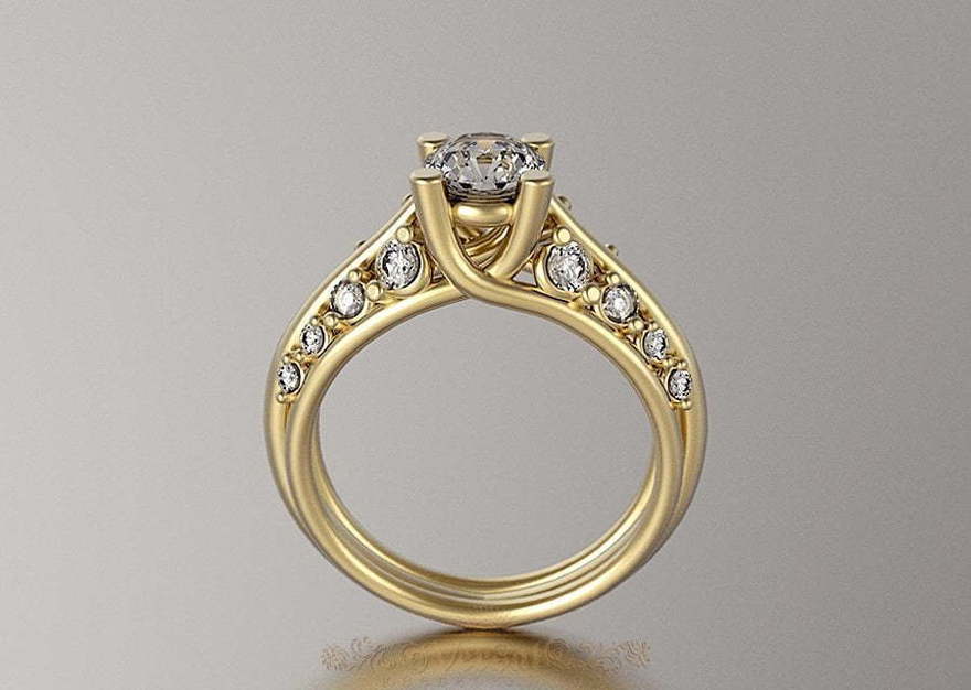 Помолвочные кольца из желтого золота VGPK0011 из Желтое золото от Ювелирный Дом Версаль 1