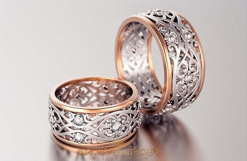 Обручальные кольца VGOK0177 из Комбинированные от Ювелирный Дом Версаль 2