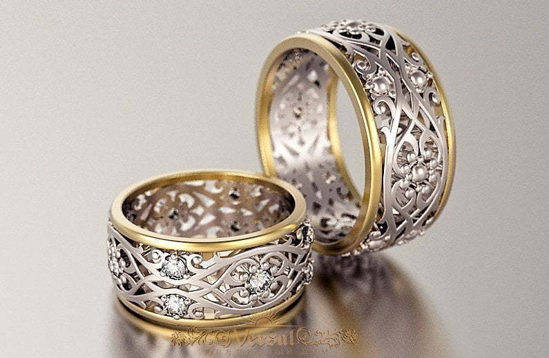Обручальные кольца VGOK0177 из Комбинированные от Ювелирный Дом Версаль 3