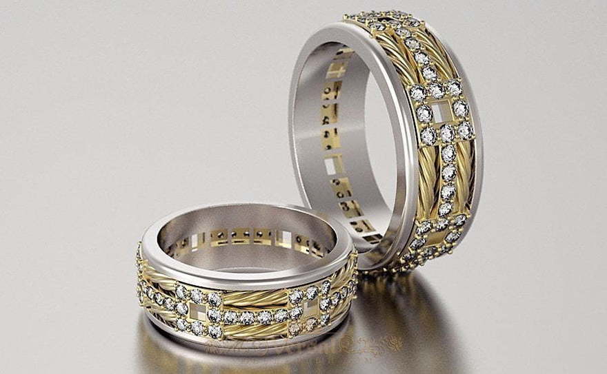 Обручальные кольца VGOK0092 из Комбинированные от Ювелирный Дом Версаль 4