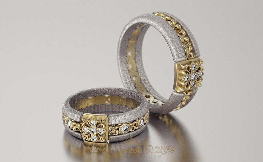 Обручальные кольца VGOK0112 из Комбинированные от Ювелирный Дом Версаль 1