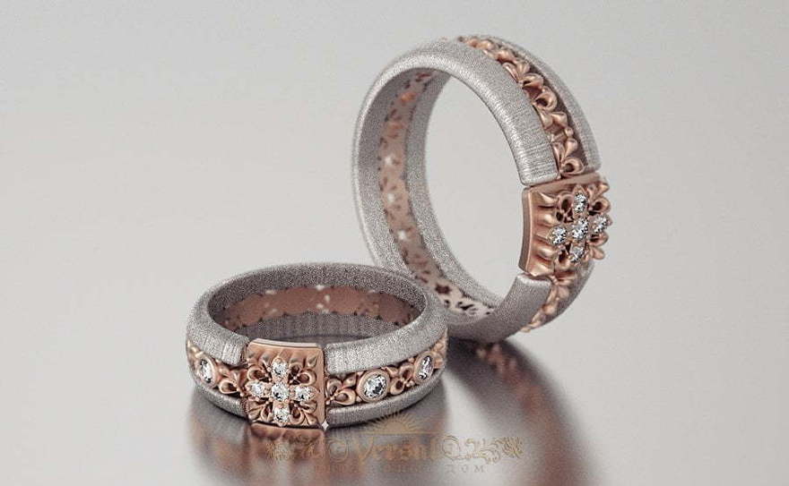 Обручальные кольца VGOK0112 из Комбинированные от Ювелирный Дом Версаль 4