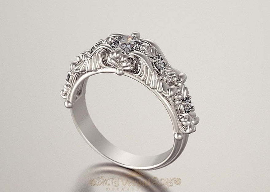 Помолвочное кольцо VGPK0102 из Белое золото от Ювелирный Дом Версаль 1