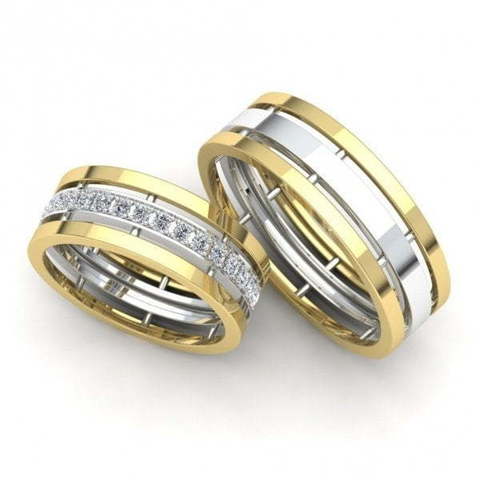 Обручальные кольца с бриллиантами R-KO-1076-1 из Комбинированные от Ювелирный салон Art of glow 1