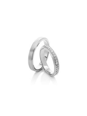Обручальное кольцо 5-004Д из Белое золото от Ювелирный салон Vasilev and Kulagin 1