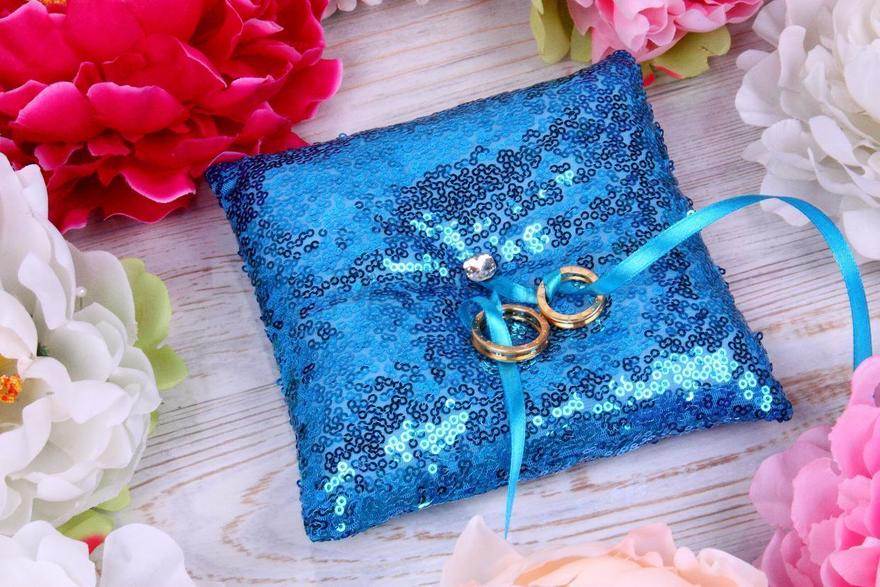 Классическая подушечка для колец Shine бирюза от  2