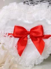 Подушка-сердечко для колец Красный бантик от  1