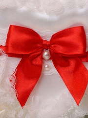 Подушка-сердечко для колец Красный бантик от  2