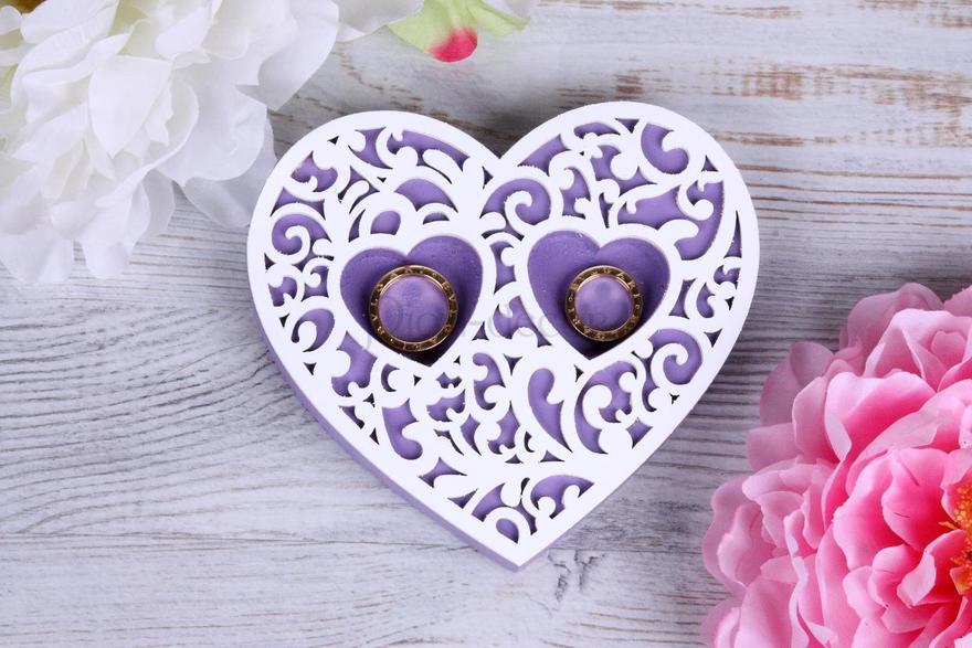 Ажурное сердечко под кольца Лаванда от  2