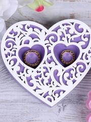 Ажурное сердечко под кольца Лаванда от  2