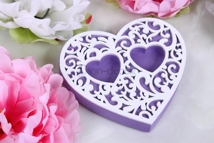 Ажурное сердечко под кольца Лаванда от  3