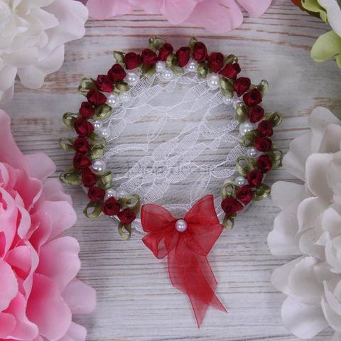 Кружевное блюдечко Роза марсала от  3