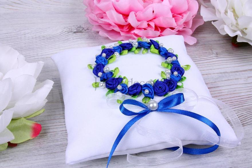 Подушечка для колец Веночек индиго от  2