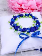 Подушечка для колец Веночек индиго от  2