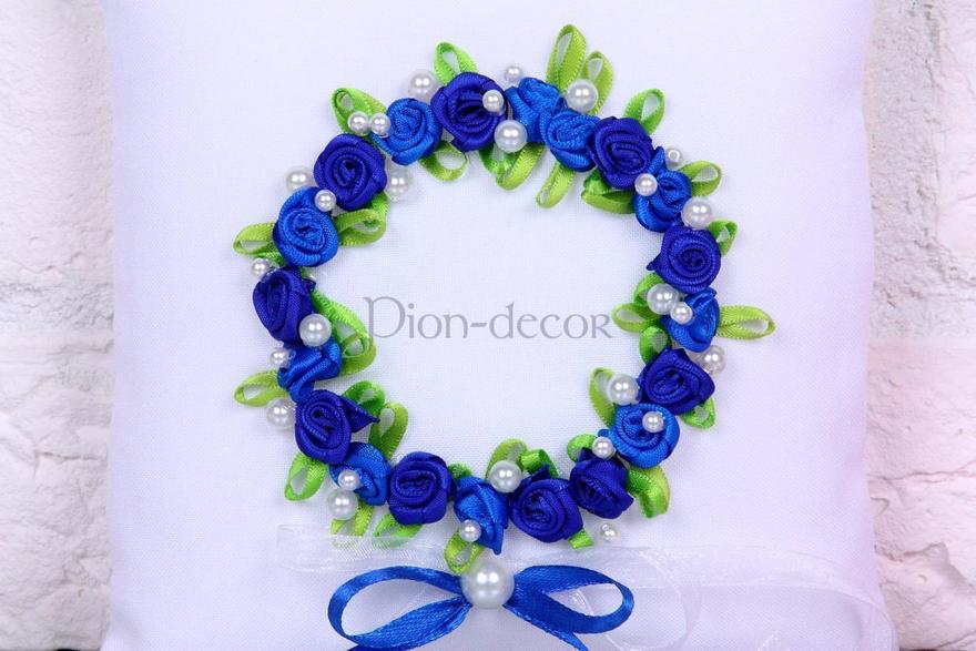 Подушечка для колец Веночек индиго от  3