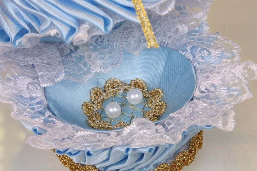 Небесно голубая ракушка для колец от  2