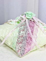 Свадебная подушечка для колец. Коллекция Эвелина от Свадебная арт студия Райские Павы 1