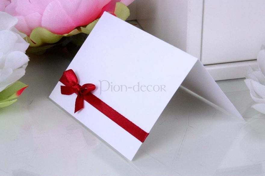 Карточка для имени гостя Бант марсала от  3