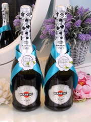 Комплект лент на шампанское Бирюза от  1