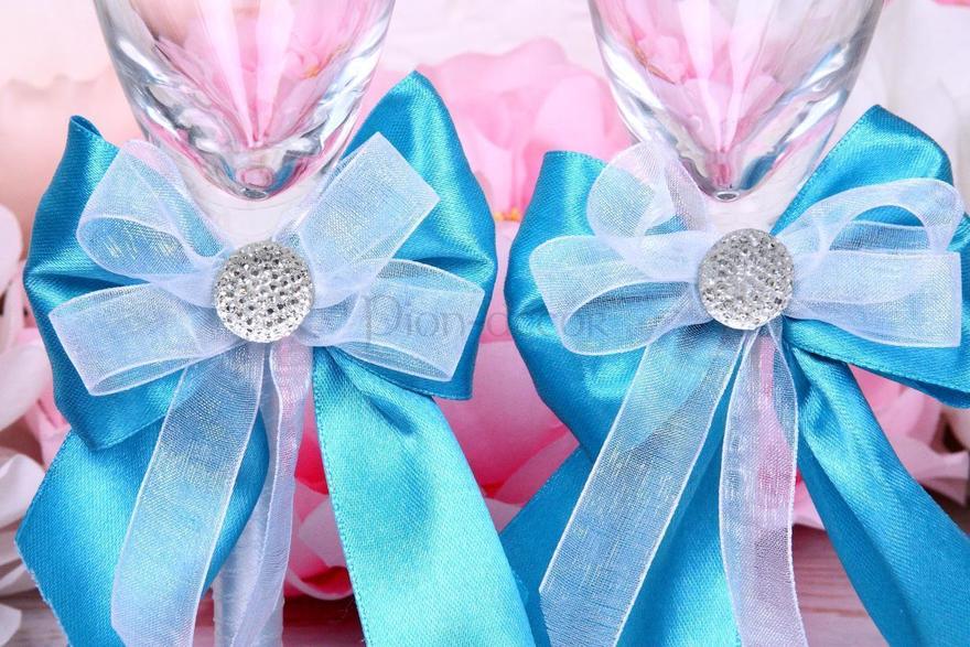 Бокалы с бирюзовой лентой. от  2