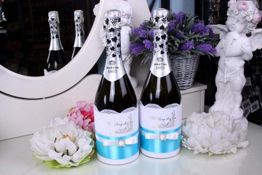Комплект на свадебное шампанское Tiffany&Co от  1