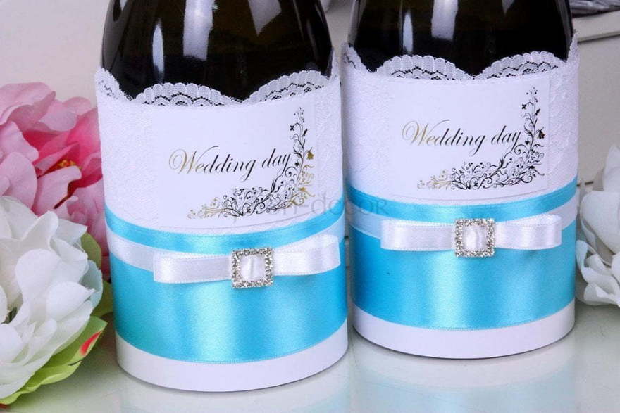 Комплект на свадебное шампанское Tiffany&Co от  2