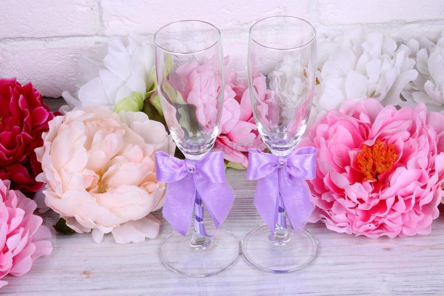 Свадебные бокалы с декором Лаванда от  3