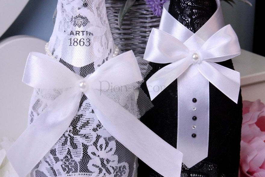 Кружевные чехольчики на бутылки Perfect белые от  2