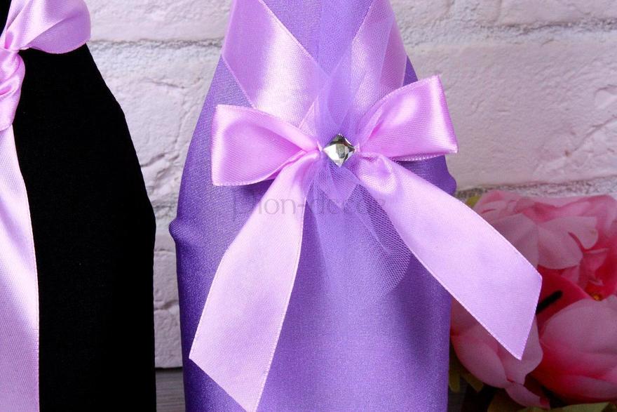 Стрейчевые чехлы на бутылки Лаванда от  4