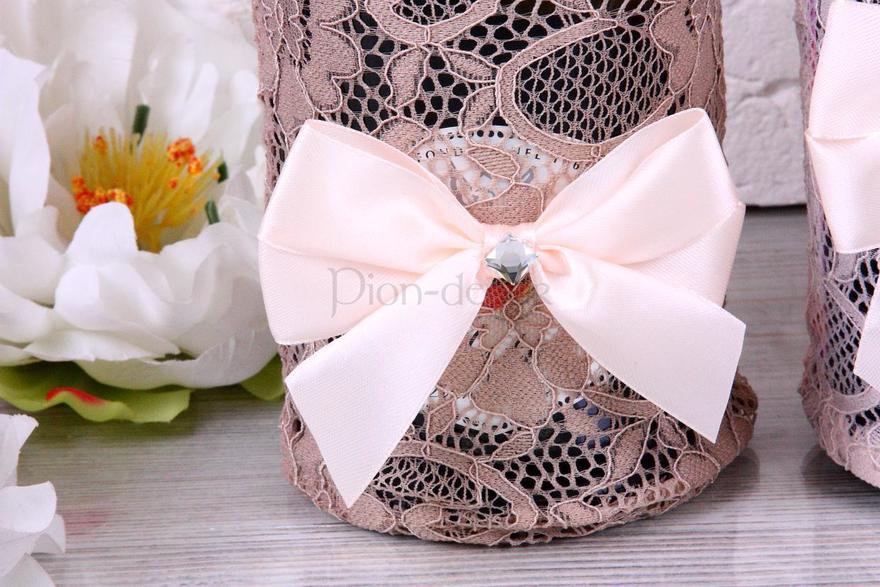 Кружевные чехольчики Smoky rose для шампанского от  3