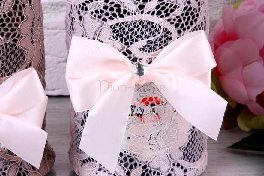 Кружевные чехольчики Smoky rose для шампанского от  4