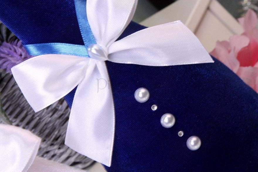 Бархатные чехольчики на бутылки Love индиго от  4