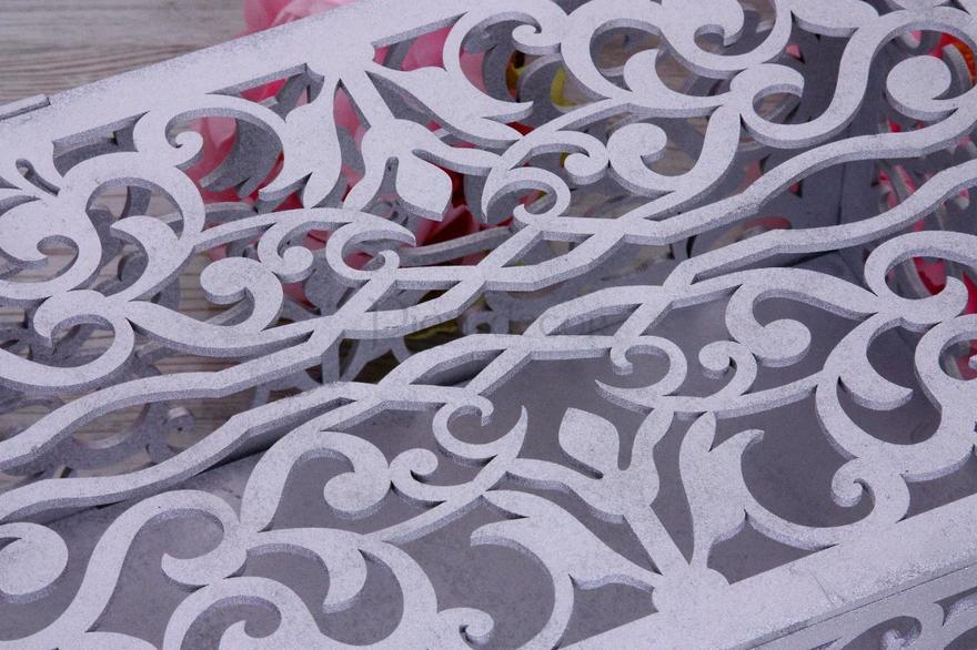 Коробка для конвертов Узоры - серебро от  2