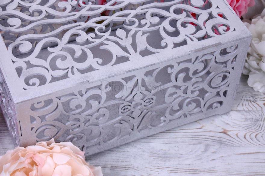 Коробка для конвертов Узоры - серебро от  3