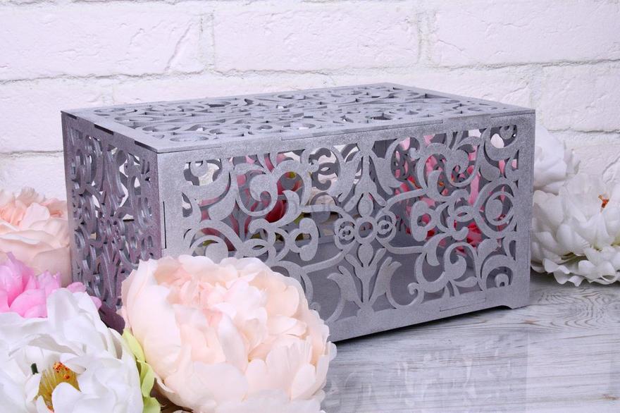 Коробка для конвертов Узоры - серебро от  4