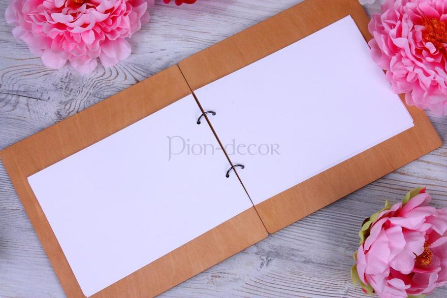 Деревянный альбом для теплых слов и пожеланий Милая парочка от  3