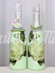 Декор шампанского. Коллекция Эвелина от Свадебная арт студия Райские Павы 1