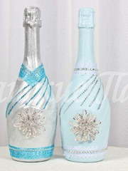 Декор шампанского. Коллекция Снежана от Свадебная арт студия Райские Павы 1