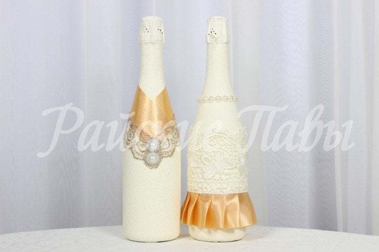 Декор шампанского. Коллекция Васелина от Свадебная арт студия Райские Павы 1