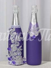 Декор шампанского. Коллекция Моника от Свадебная арт студия Райские Павы 1