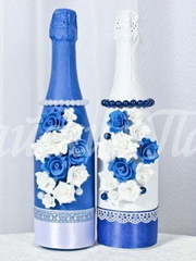 Декор шампанского. Коллекция Сильвия от Свадебная арт студия Райские Павы 1