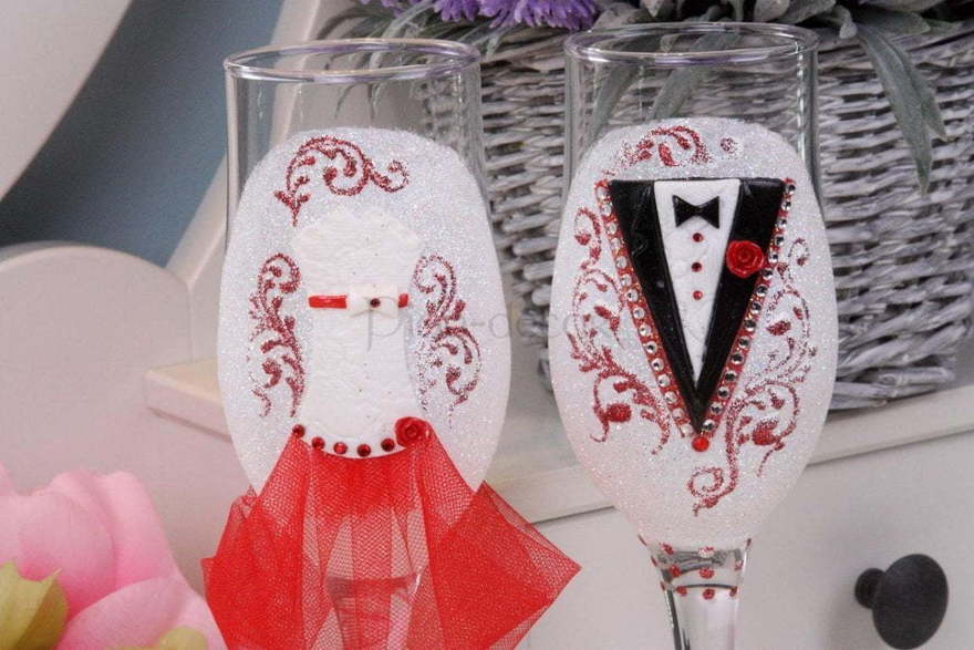 Фужеры Мальчик-девочка красныe от  2