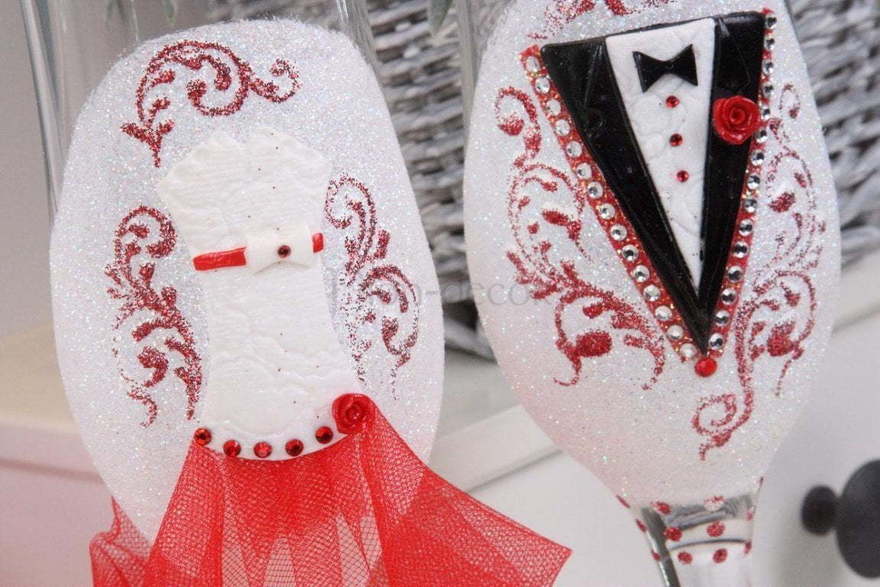 Фужеры Мальчик-девочка красныe от  3