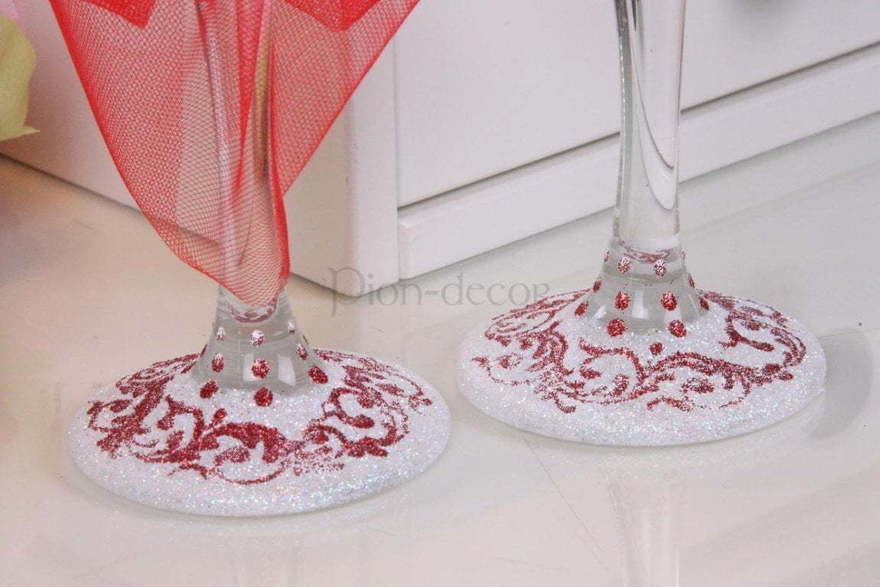 Фужеры Мальчик-девочка красныe от  4